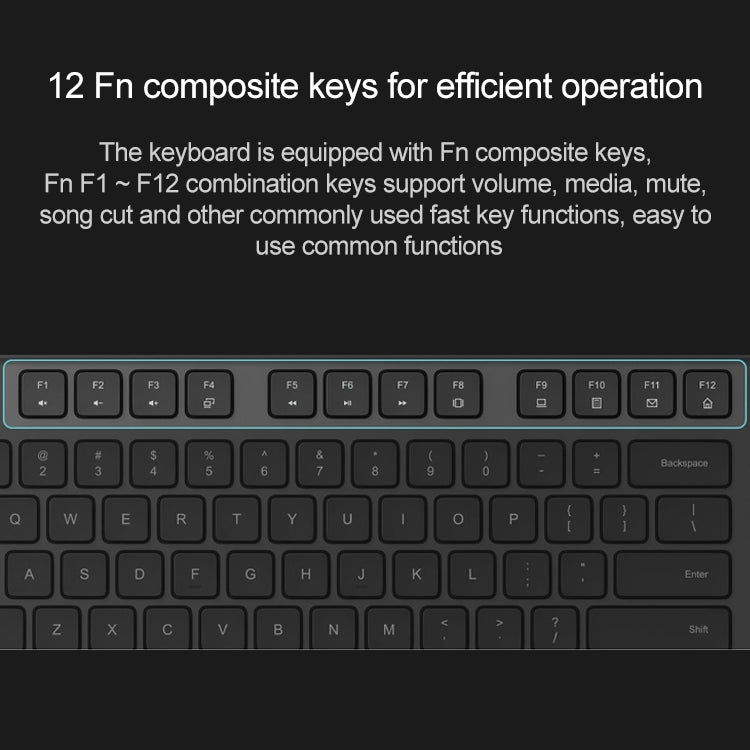 Rynx | Original Xiaomi 2.4GHz Wireless Keyboard + Mouse Set 2 for Notebook Desktop Laptop (Black)