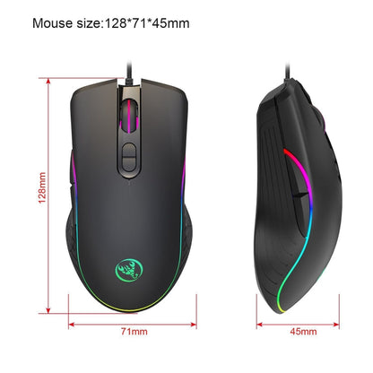 Rynx | HXSJ V700B+A867 Wired RGB Backlit Keyboard and Mouse Set