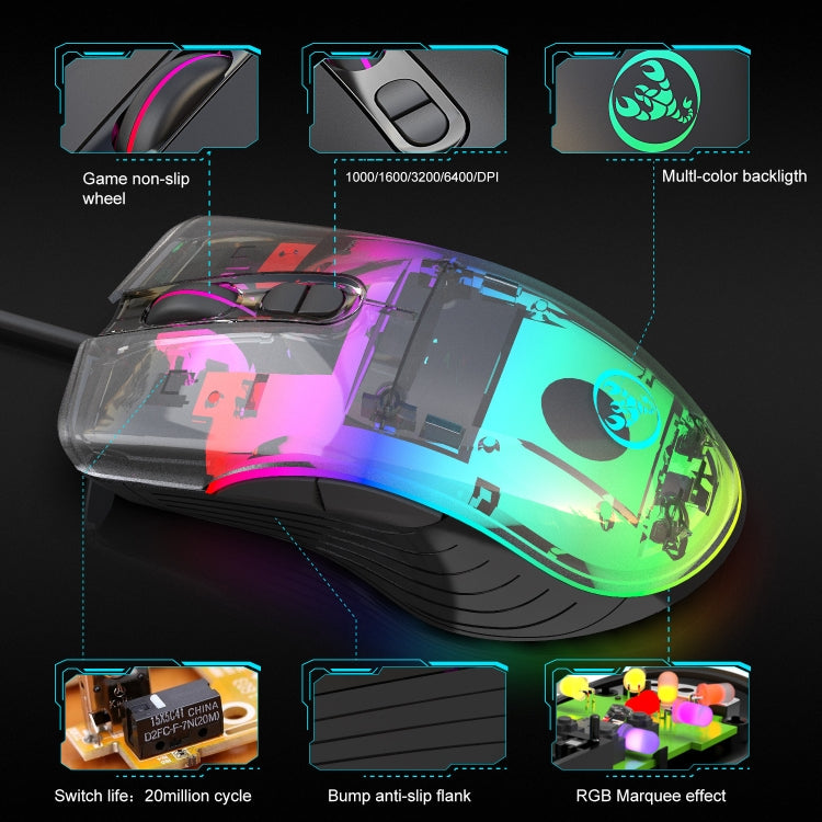 Rynx | HXSJ V700B+A867 Wired RGB Backlit Keyboard and Mouse Set