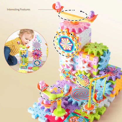Rynx | Kids Motorized Gear Building Blocks — Creative STEM Toy Set