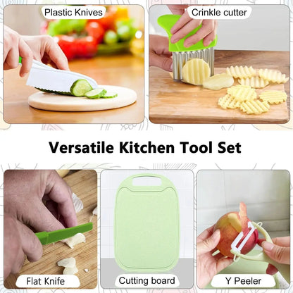Rynx | Child-friendly kitchen set with knife, peeler & board