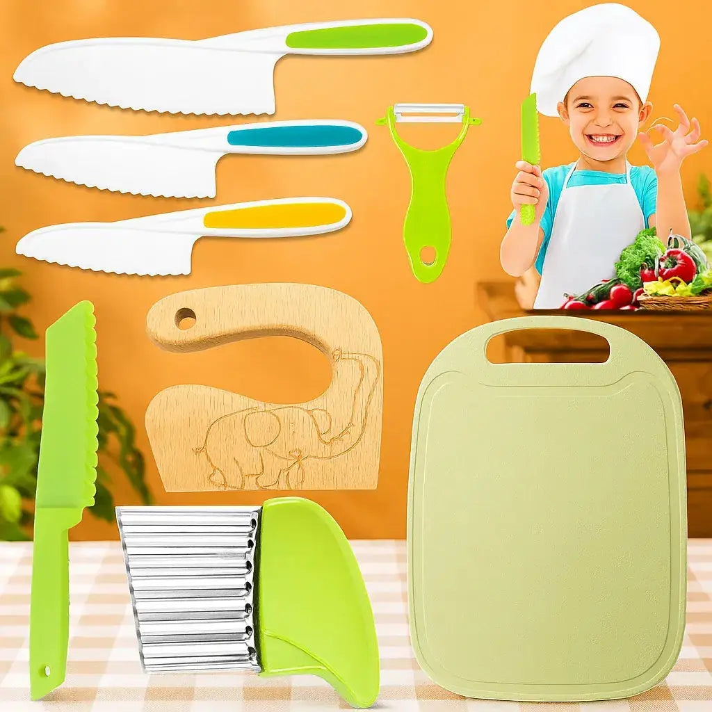 Rynx | Child-friendly kitchen set with knife, peeler & board