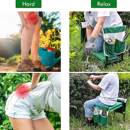 Rynx | Garden Kneeler Seat and Seat Stool, Folding Gardening Stool Kneeler Chair with Thick Pads and Handles