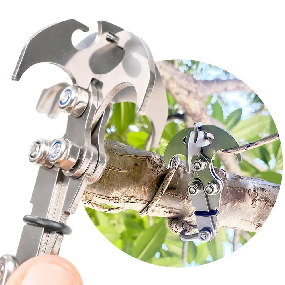 Rynx | Compact stainless steel multi-purpose outdoor hook with auto-grip claw