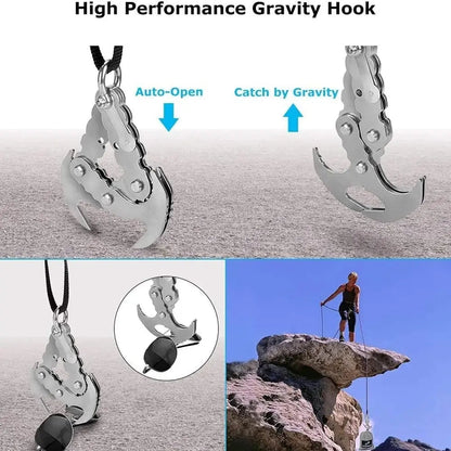Rynx | Compact stainless steel multi-purpose outdoor hook with auto-grip claw