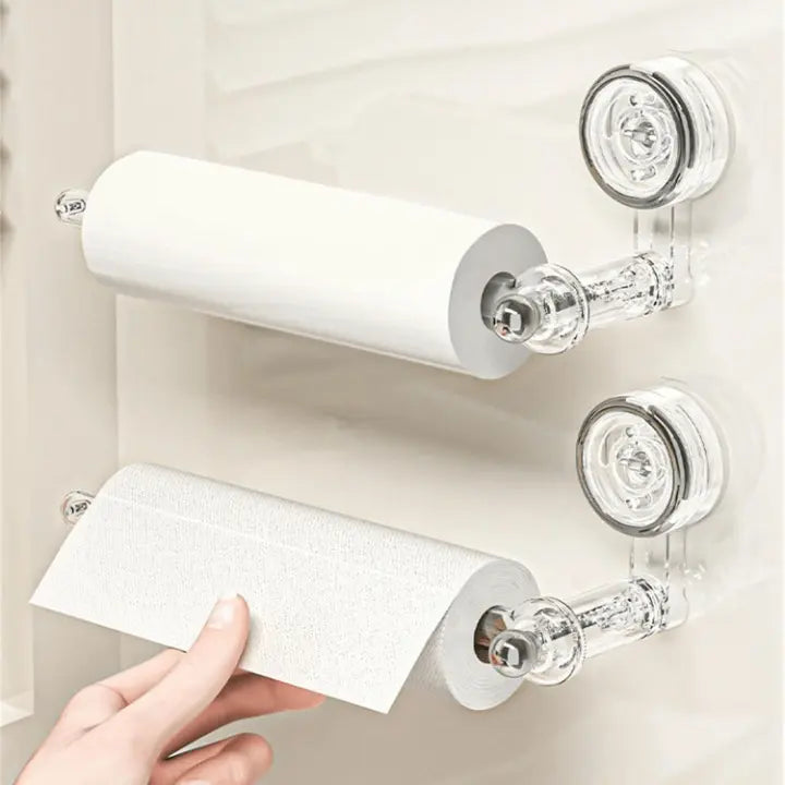 Rynx | Kitchen roll holder with vacuum suction cup – Drill-free & reusable