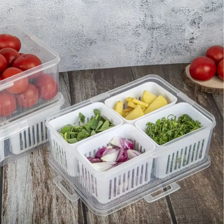 Rynx | Refrigerator Storage Box – 4-in-1 Organizer for Food