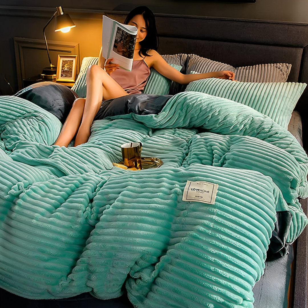 RYNX | Bedding In Soft Flannel Turquoise