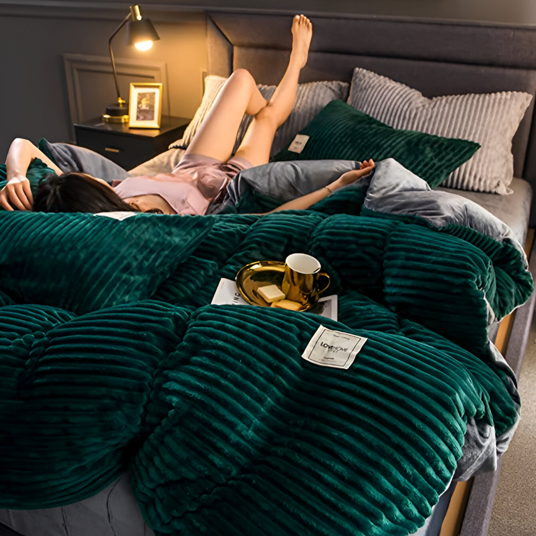 RYNX | Bedding In Soft Flannel Dark green
