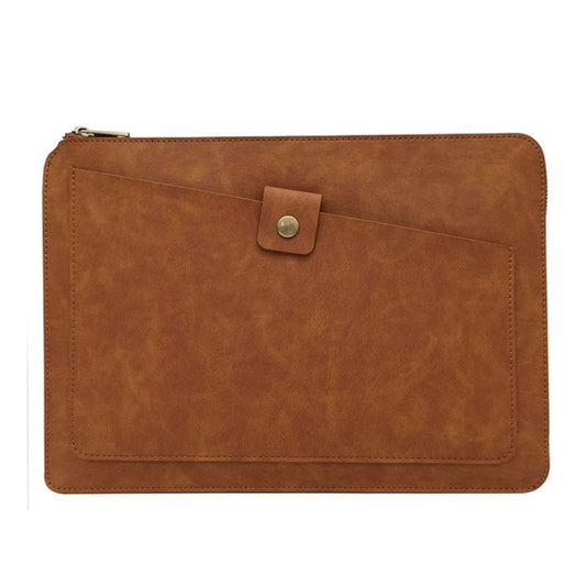 Rynx | 11.6 Inch Genuine Leather Zipper Laptop Tablet Bag, For Macbook, Samsung, Lenovo, Sony, DELL Alienware, CHUWI, ASUS, HP 11.6 Inch and Below Laptop (Brown)