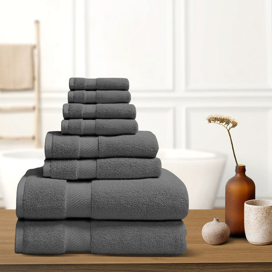 Rynx | 8-Piece: 100% Organic Cotton Towel Set