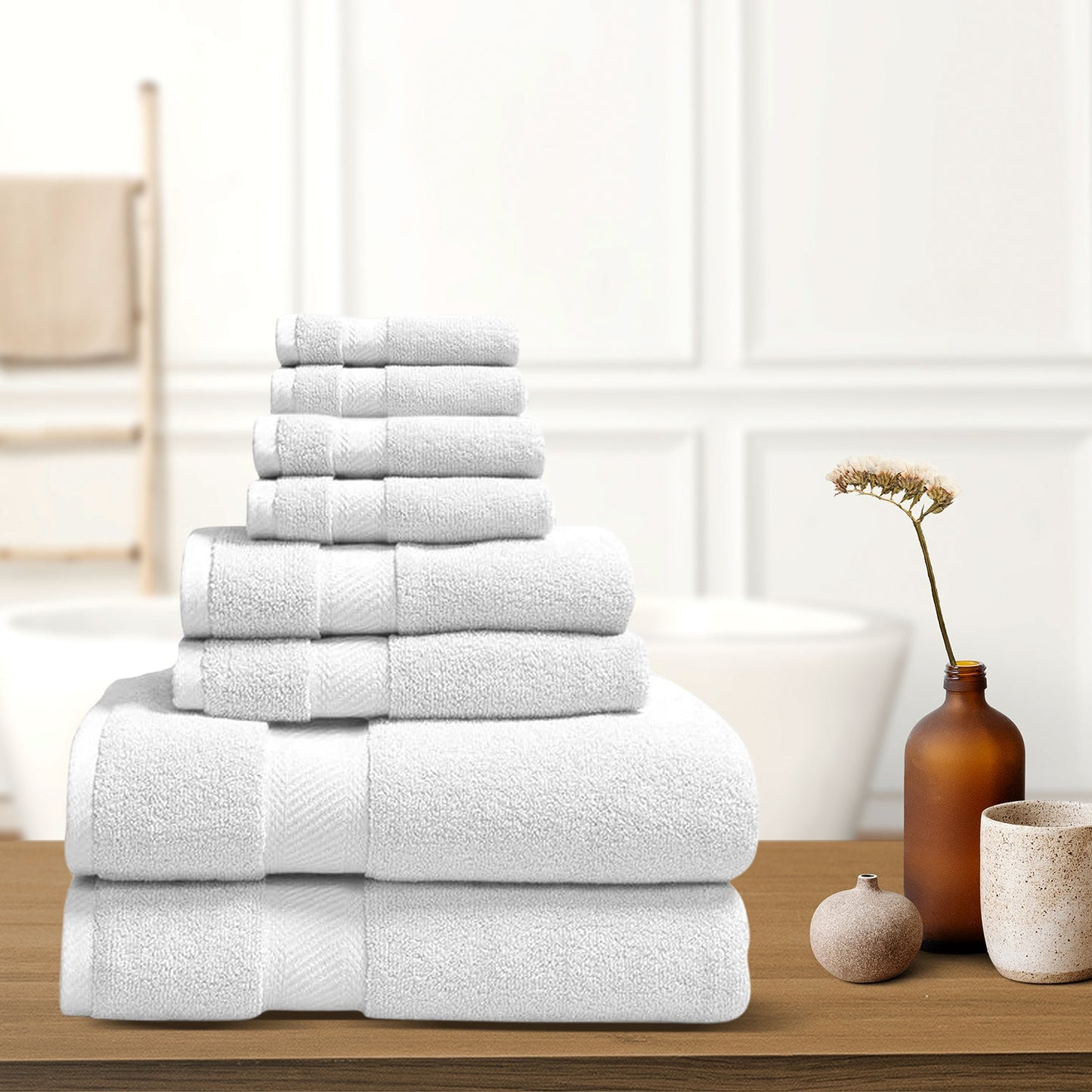 Rynx | 8-Piece: 100% Organic Cotton Towel Set