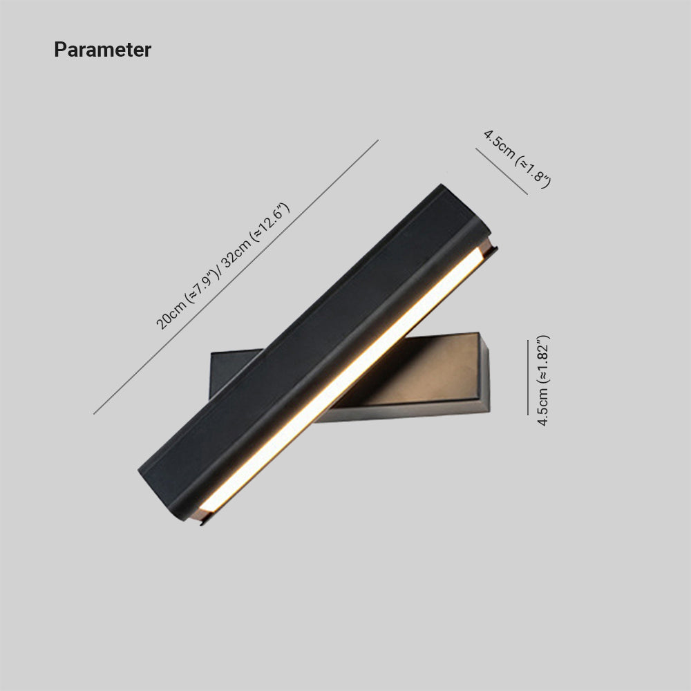 Rynx | Aqsa Modern LED Wall Lamp Indoor Reversible Rectangular Metal/Wood Living Room