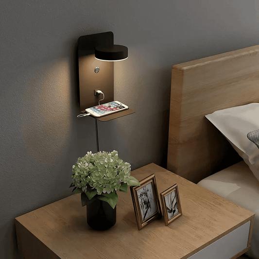 RYNX | Led Wall Lamp Multifunctional Dimmable With Usb Charger For Bedroom
