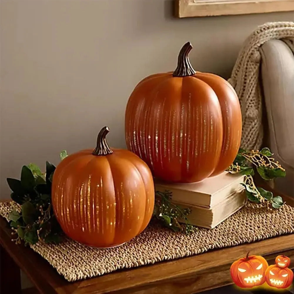 Rynx | Illuminated Pumpkins with Star Light – Decorative Autumn Accent with Timer