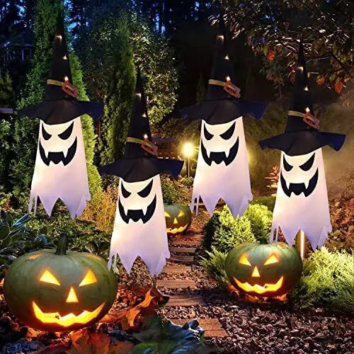 Rynx | Glowing Witch Hat – LED Halloween Decoration for Outdoor Use with Flashing Modes