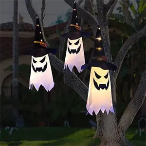 Rynx | Glowing Witch Hat – LED Halloween Decoration for Outdoor Use with Flashing Modes