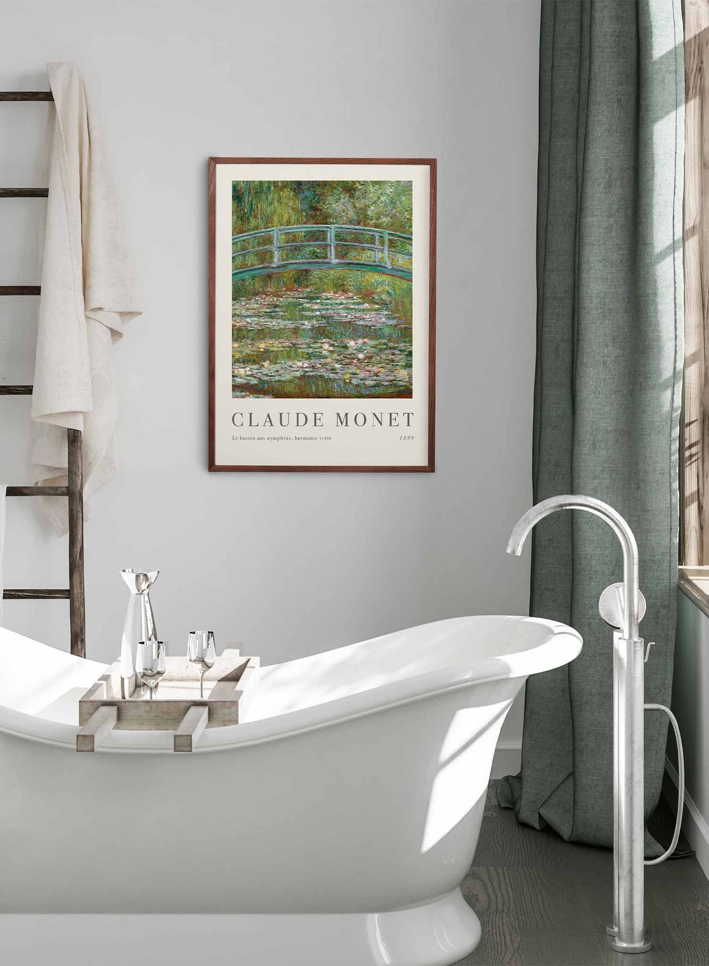 Rynx | Bridge over a pond of water lilies, poster