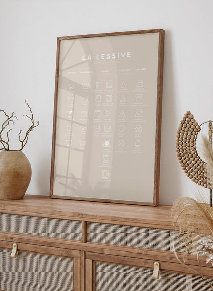 Rynx | Laundry guide in French and Beige, Poster