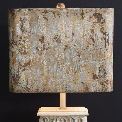 Rynx | Embellished table lamp with distressed metal shade