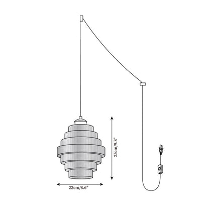 Rynx | Luella Glass Plug In Pendant Lamp