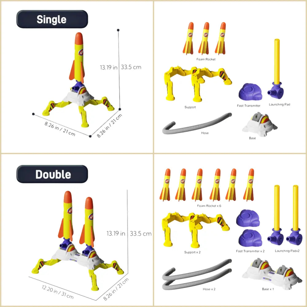 Rynx | Air-operated double rocket launcher for children