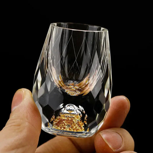 Rynx | Crystal shot glasses with elegant cut - For stylish celebrations & special occasions (Set of 6 glasses)