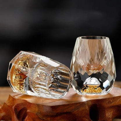 Rynx | Crystal shot glasses with elegant cut - For stylish celebrations & special occasions (Set of 6 glasses)