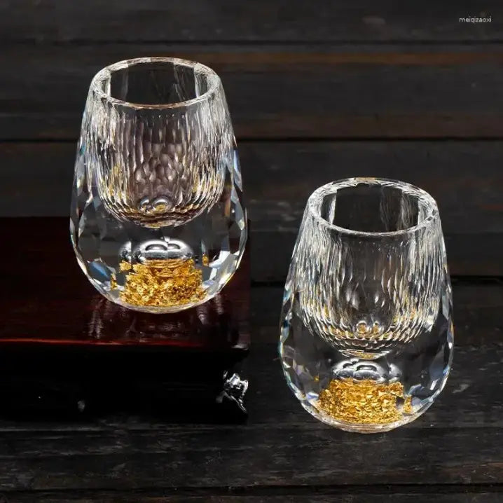Rynx | Crystal shot glasses with elegant cut - For stylish celebrations & special occasions (Set of 6 glasses)