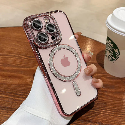 RYNX | Luxury Crystal Diamond Clear Case For Iphone 15 11 12 13 14 Pro Max Plus Bling Sparkling Magsafe Magnetic Wireless Charging Cover