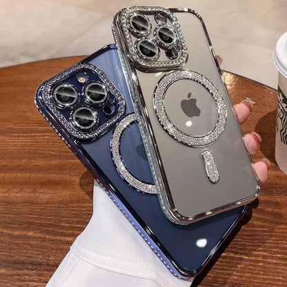 RYNX | Luxury Crystal Diamond Clear Case For Iphone 15 11 12 13 14 Pro Max Plus Bling Sparkling Magsafe Magnetic Wireless Charging Cover