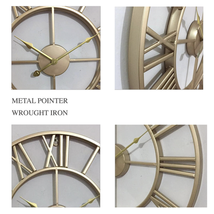 Rynx | Golden or bronze skeleton wall clock
