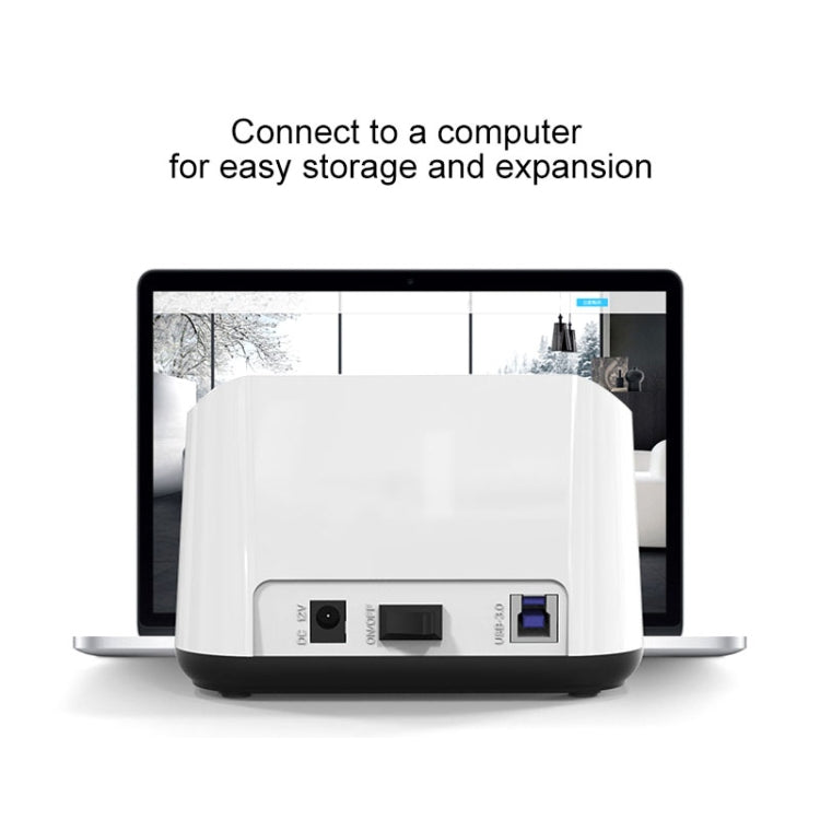 Rynx | Blueendless 2.5 / 3.5 inch SATA USB 3.0 2 Bay Hard Drive Dock (US Plug)
