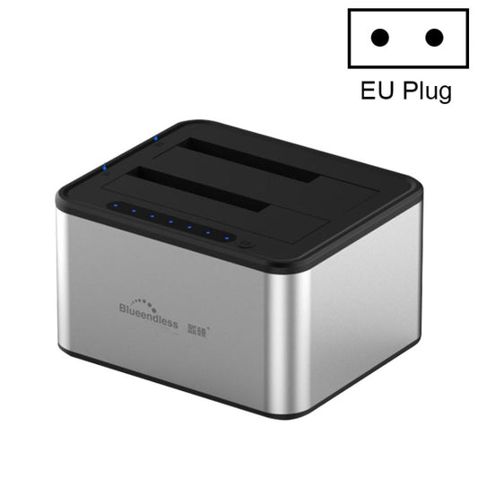 Rynx | Blueendless 2.5 / 3.5 Inch SATA USB 3.0 2 Bay Offline Copy Hard Drive Dock (EU Plug)