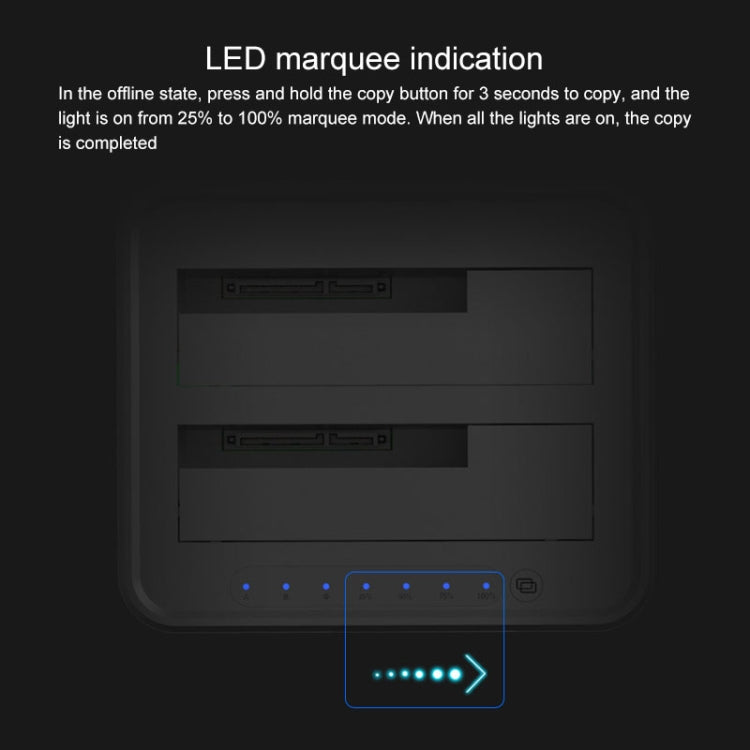 Rynx | Blueendless 2.5 / 3.5 Inch SATA USB 3.0 2 Bay Offline Copy Hard Drive Dock (UK Plug)