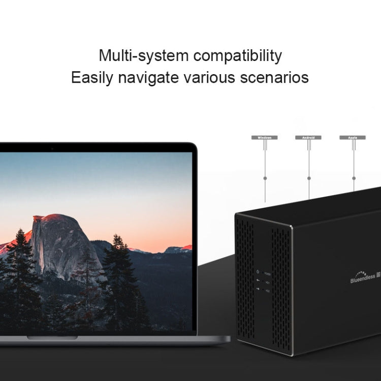 Rynx | Blueendless USB-B interface 3.5 inch 2-bay RAID combination array HDD external enclosure (EU plug)