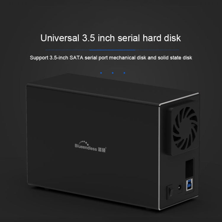 Rynx | Blueendless USB-B interface 3.5 inch 2-bay RAID combination array HDD external enclosure (EU plug)