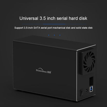 Rynx | Blueendless USB-B interface 3.5 inch 2-bay RAID combination array HDD external enclosure (EU plug)