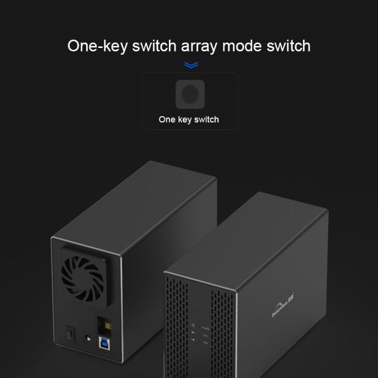 Rynx | Blueendless USB-B interface 3.5 inch 2-bay RAID combination array HDD external enclosure (EU plug)