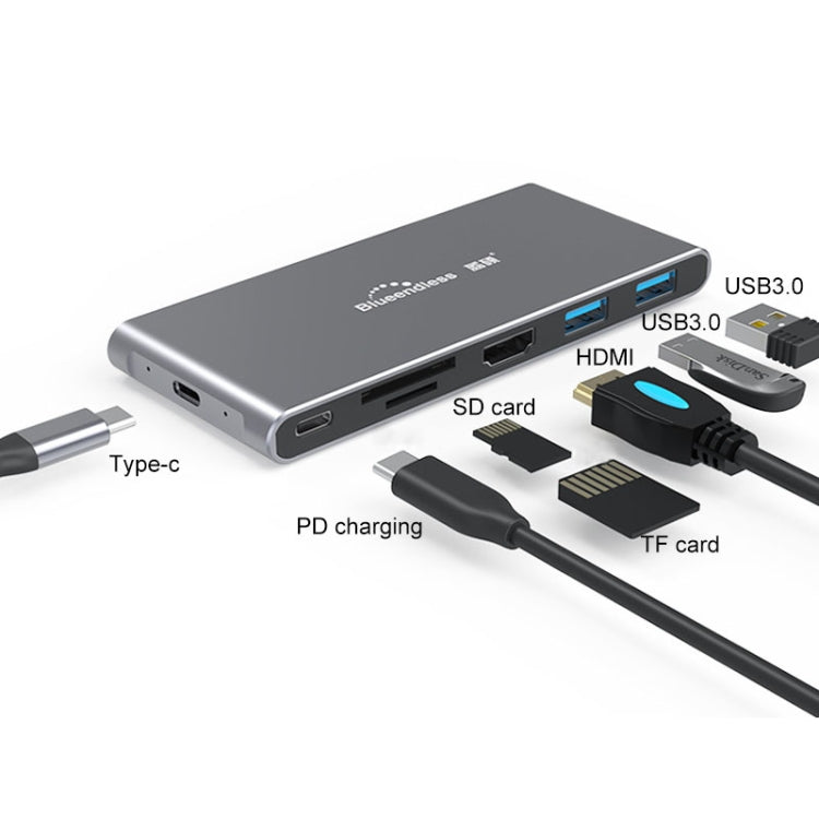 Rynx | Blueendless 6 In 1 Multifunction Type-C / USB-C HUB Expansion Dock M.2 NGFF Solid State Drive