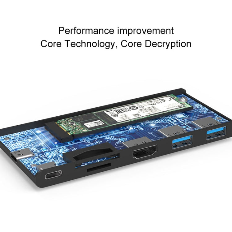 Rynx | Blueendless 6 In 1 Multifunction Type-C / USB-C HUB Expansion Dock M.2 NGFF Solid State Drive