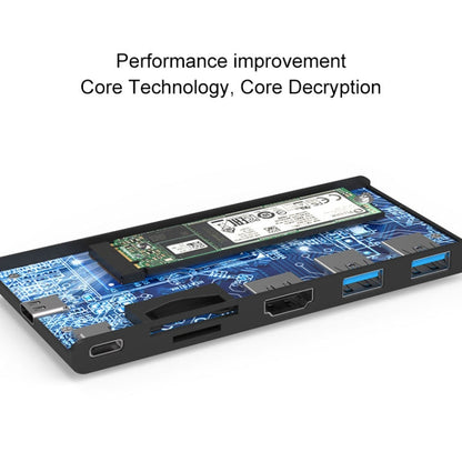 Rynx | Blueendless 6 In 1 Multifunction Type-C / USB-C HUB Expansion Dock M.2 NGFF Solid State Drive