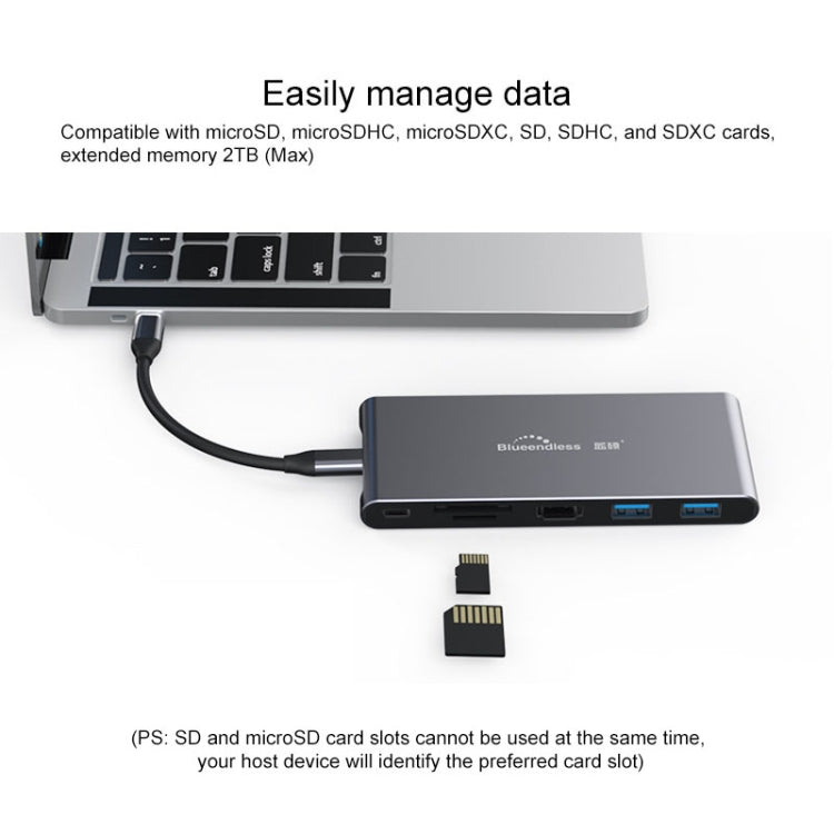 Rynx | Blueendless 6 In 1 Multifunction Type-C / USB-C HUB Expansion Dock M.2 NGFF Solid State Drive