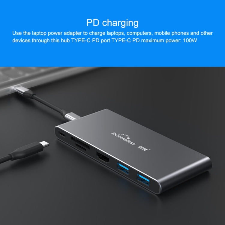 Rynx | Blueendless 6 In 1 Multifunction Type-C / USB-C HUB Expansion Dock M.2 NGFF Solid State Drive