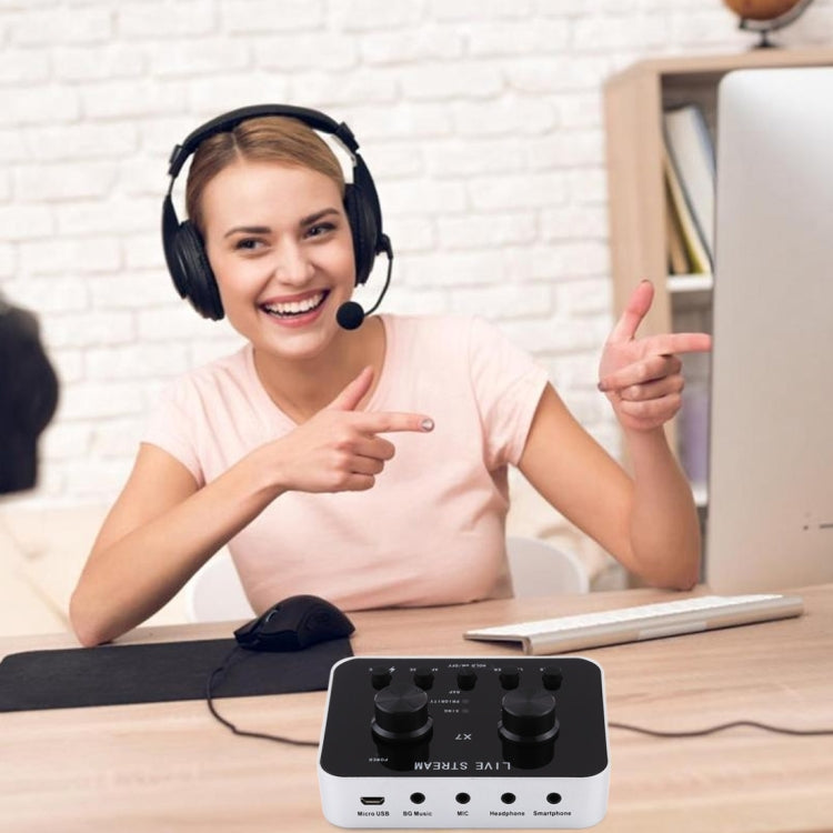 Rynx | X7 Live Broadcast Audio USB Headset Microphone Webcast Entertainment Streamer Sound Card for Phone, Computer PC