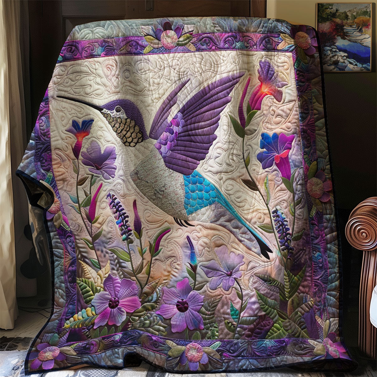 Rynx | Purple Sparkle Charm Hummingbird Blanket