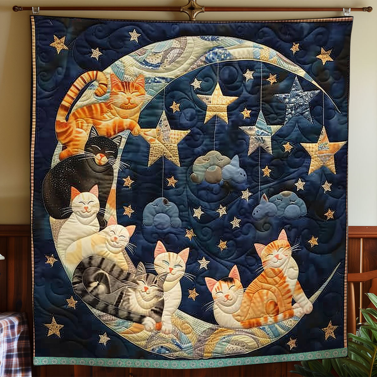 Rynx | Crescent Moon Cats Rest Blanket