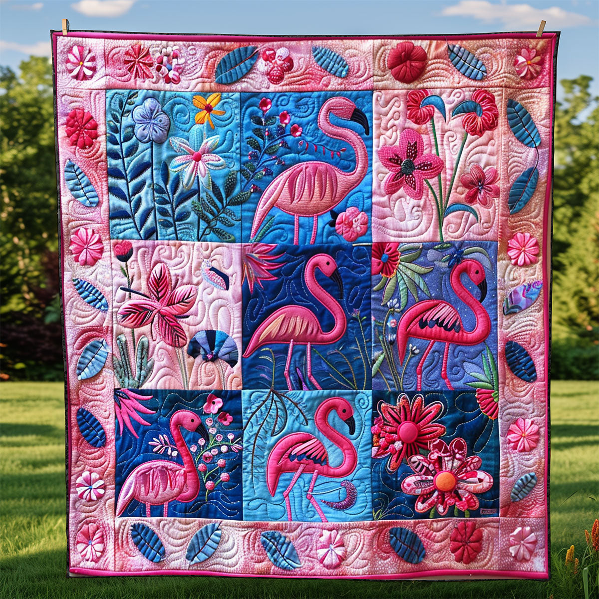 Rynx | Pink Flamingos Quilt