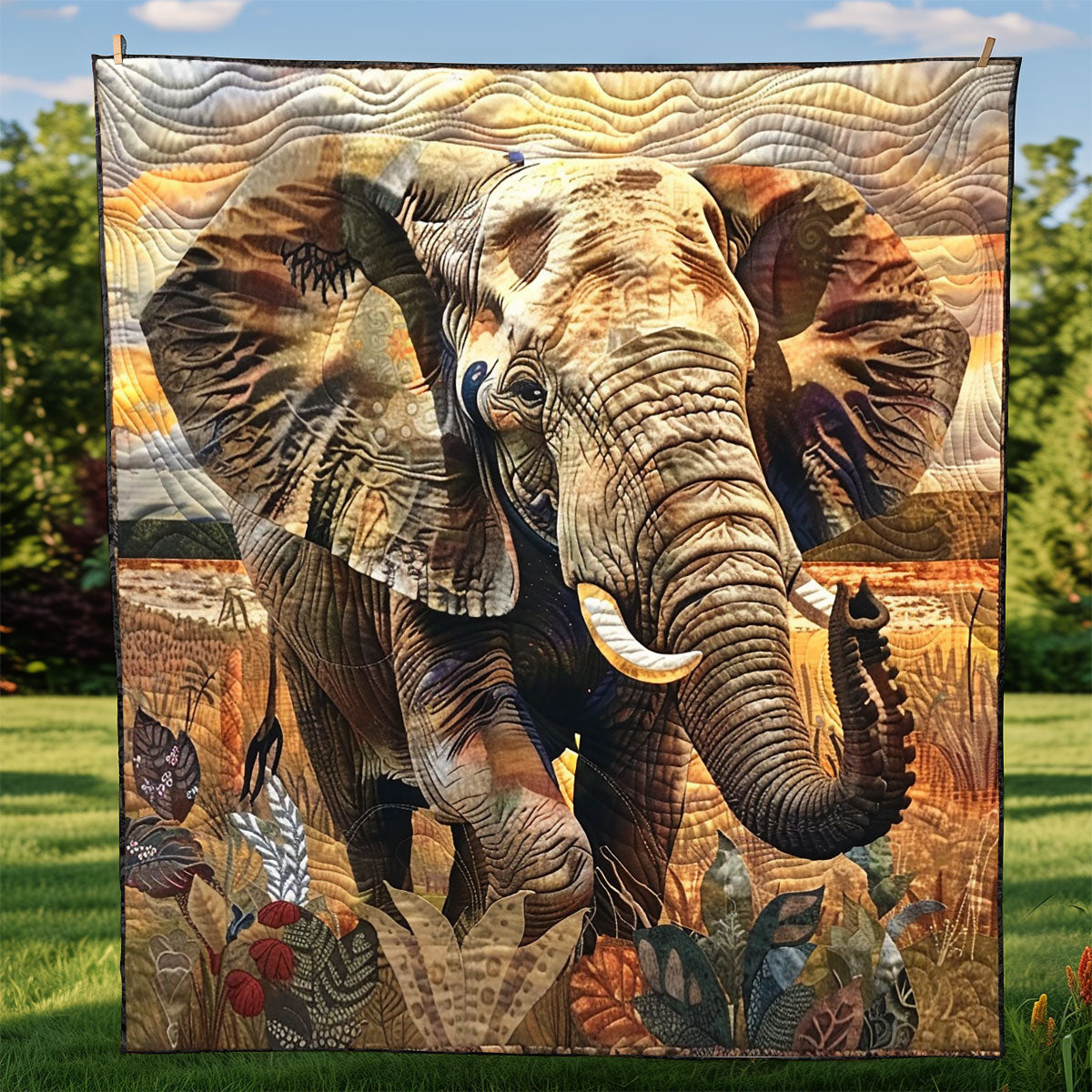 Rynx | Wild Brown Elephant Quilt