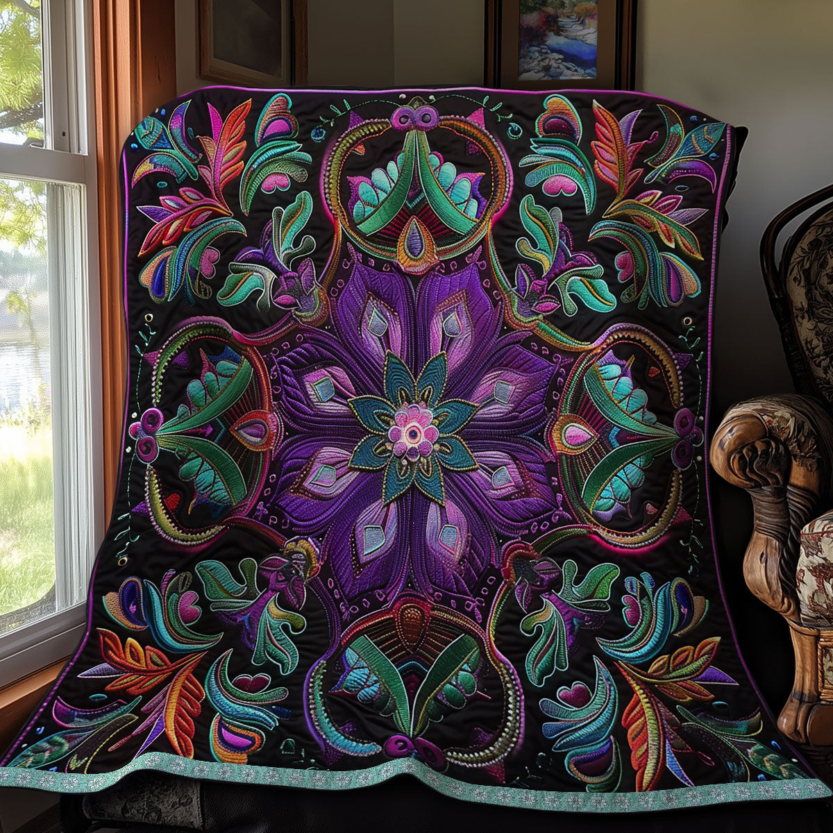 Rynx | Purple and Teal Flower Quilt
